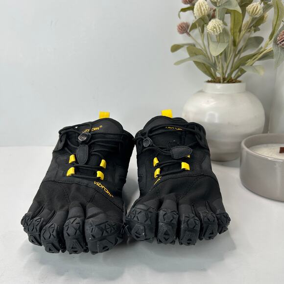 Vibram Fivefingers V-Alpha Trail Running Shoes Black/Yellow Men's 8-8.5 NWOB - Picture 2 of 9